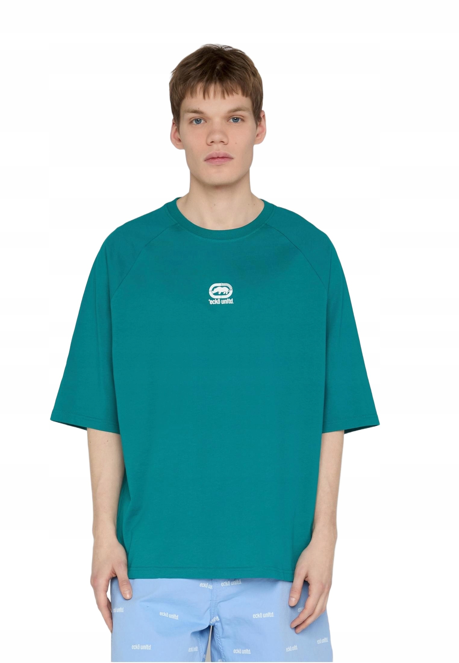 Tričko Ecko Unltd Quiet pánské bavlněné s potiskem fanfáry 3XL zelená velká