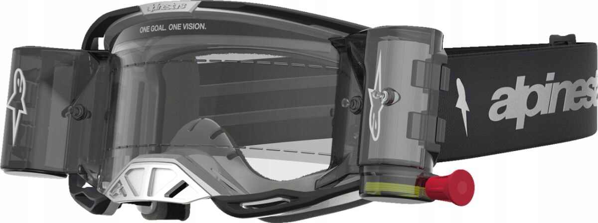 Okuliare Na Crossovú Štvorkolku Alpinestars Vision 8 Roll-off Bk/slv Mirror Clear