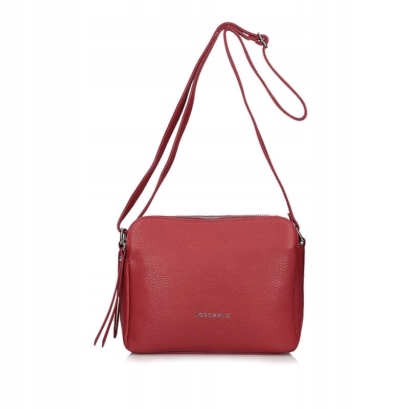 Dvoukomorová italská Kabelka Přes Rameno Toscanio A242 Červená