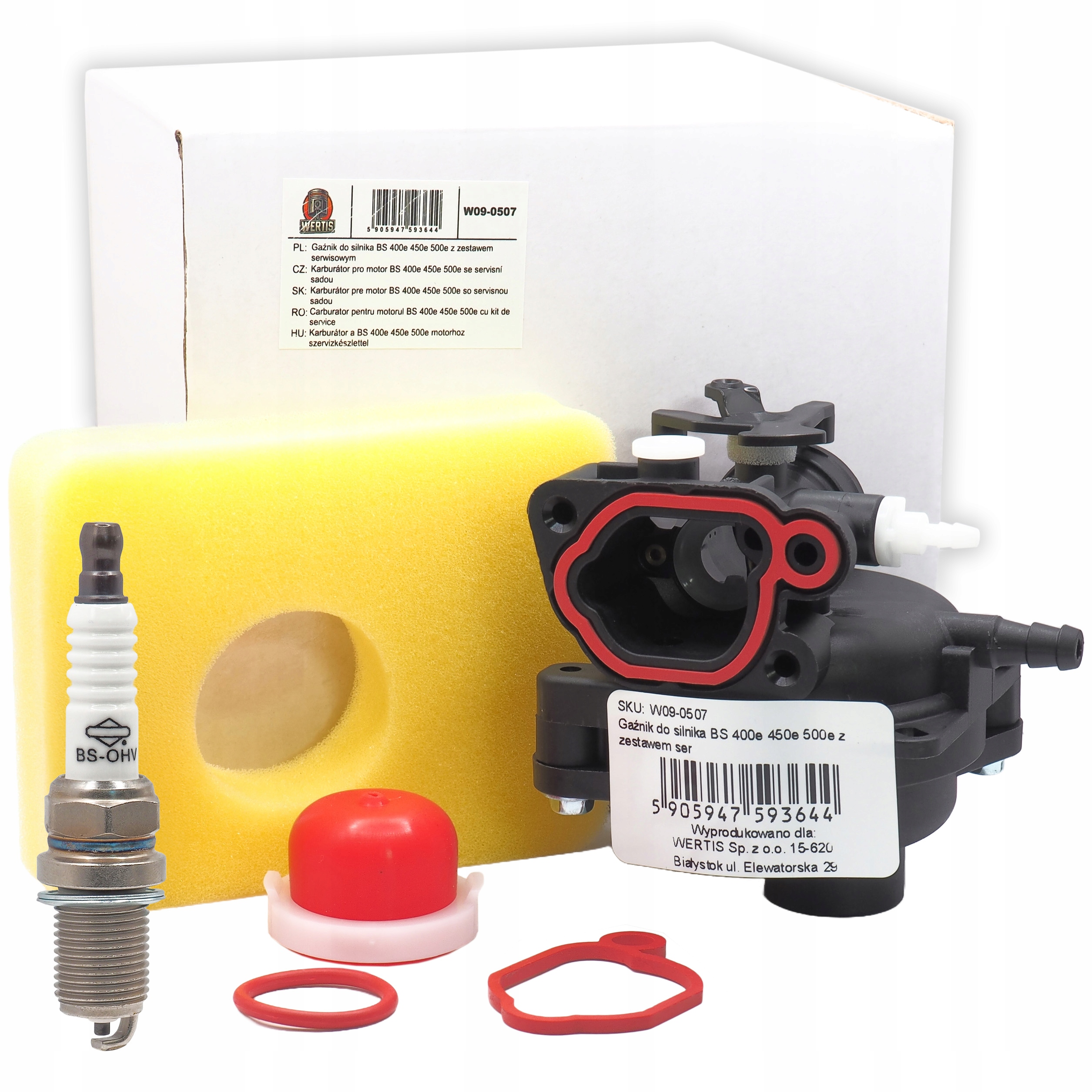 Gaźnik do Kosiarki Briggs Stratton 450E 500E 550E 575E 600E zestaw napraw