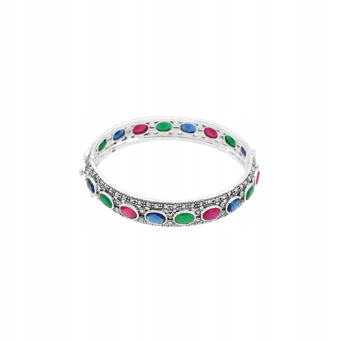 Pevný safírový náramek rubín smaragd markýz