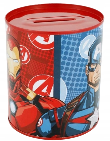 

Skarbonka Dla Dzieci Metalowa Puszka Avengers 9 CM