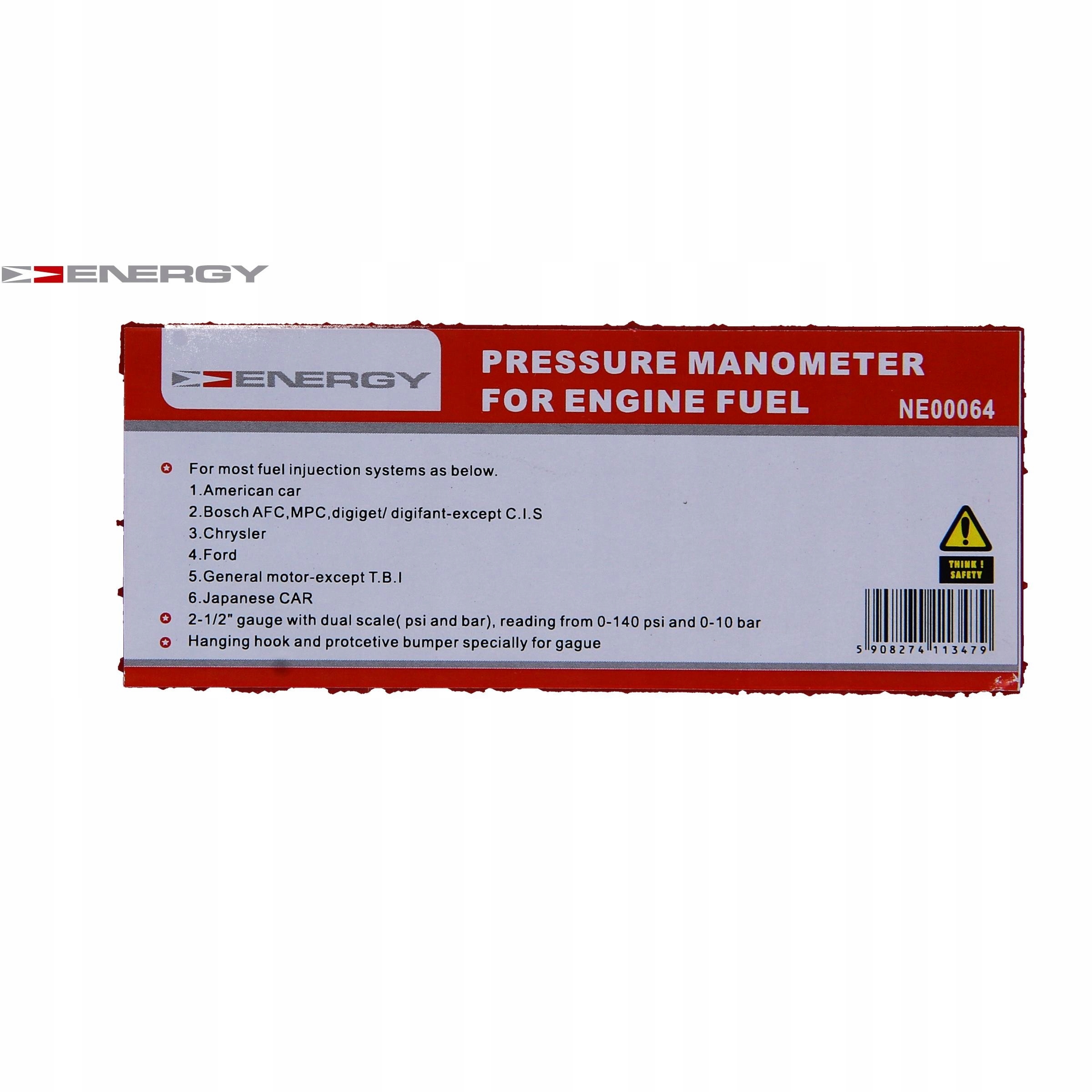 TESTER CIŚNIENIA WTRYSKU PALIWA 0-10 BAR