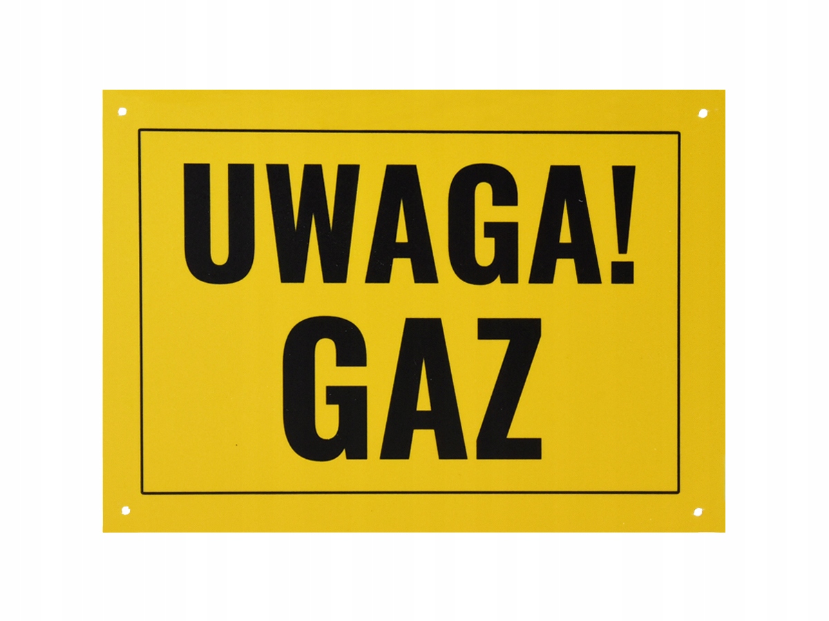 

Tabliczka oznaczeniowa ''Uwaga gaz''