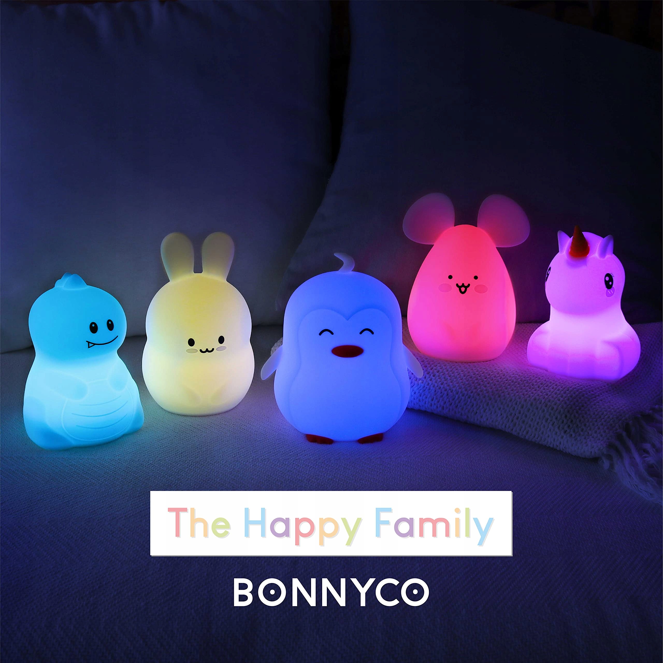 BONNYCO Lampka Nocna Jednorożec Dla Dzieci Z Pilotem 16 Kolorów — miniatura 7