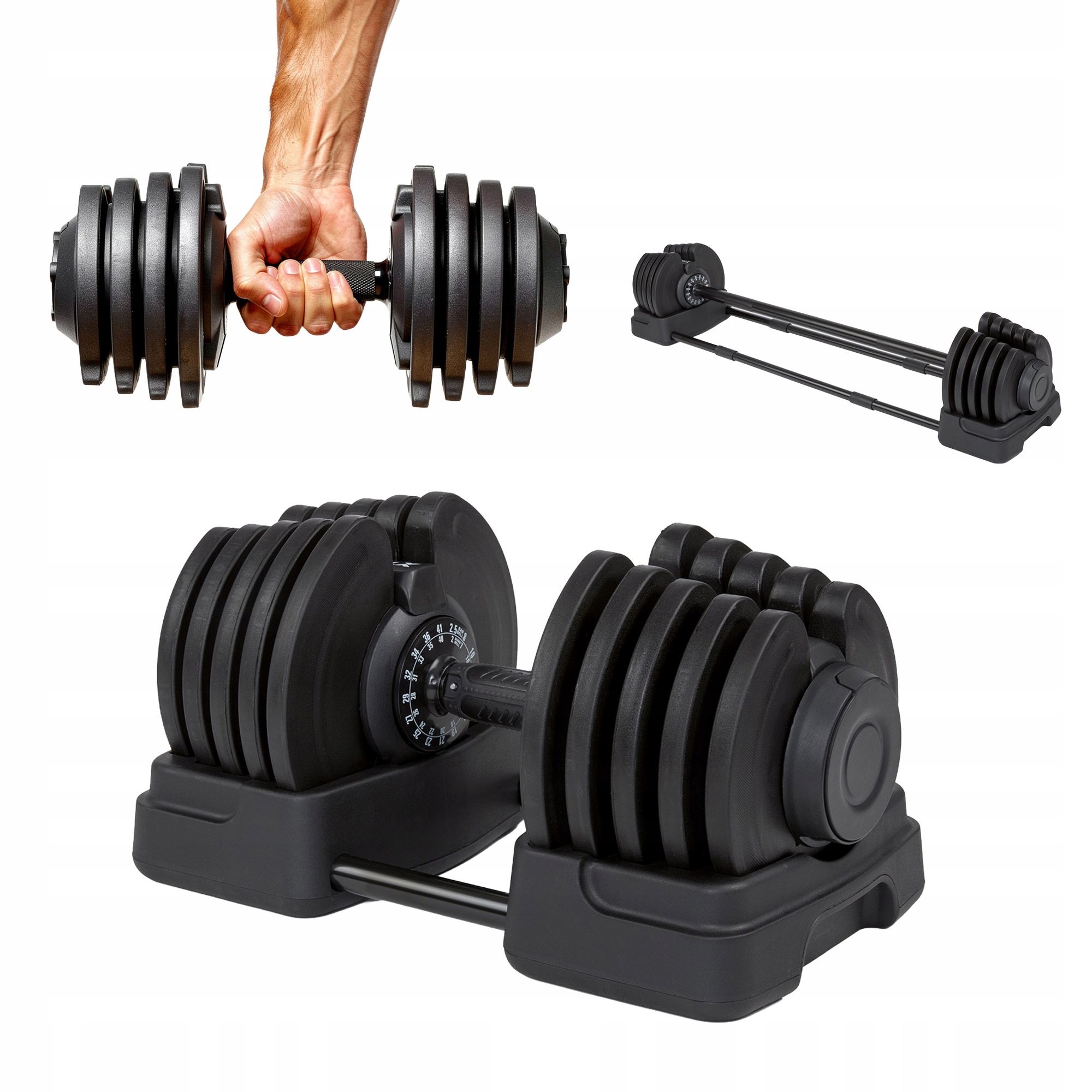 Hantel/sztanga 2w1 Xtrexo Stalowe TRX-ABD40 1-40 kg Regulowany Zestaw