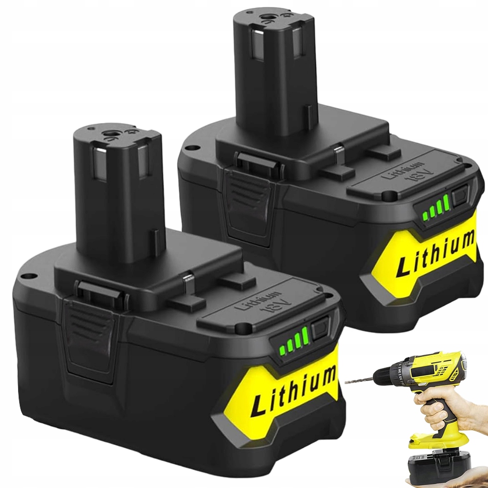 Zestaw 2x akumulatory 18V 6000mAh do narzędzi Ryobi P108 P105 RB18L40