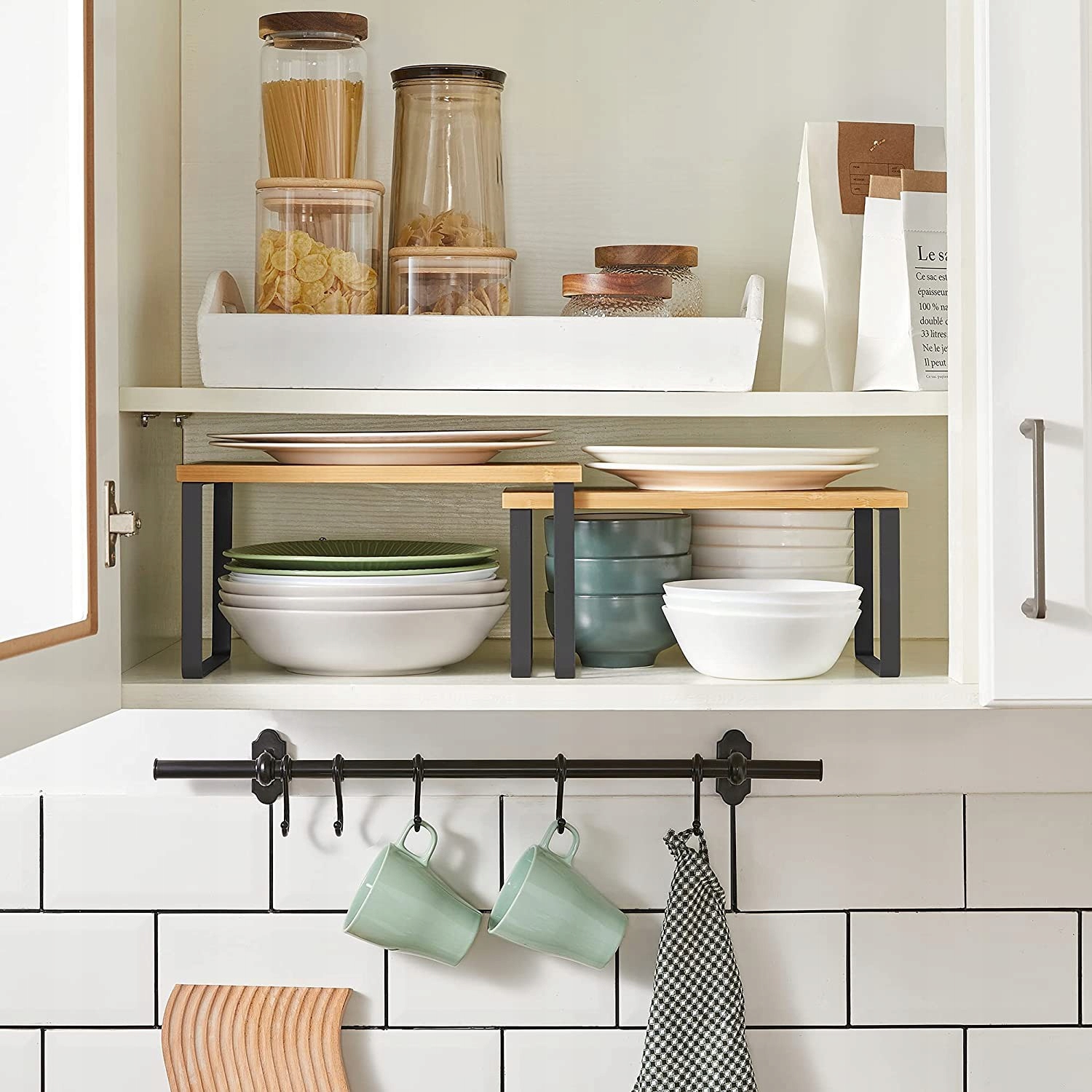 PÓŁKI REGAŁ ORGANIZER KOMPLET 2 STYL RUSTYKALNY INDUSTRIALNY LOFT - 30 cm - Głębokość mebla 18.5 cm