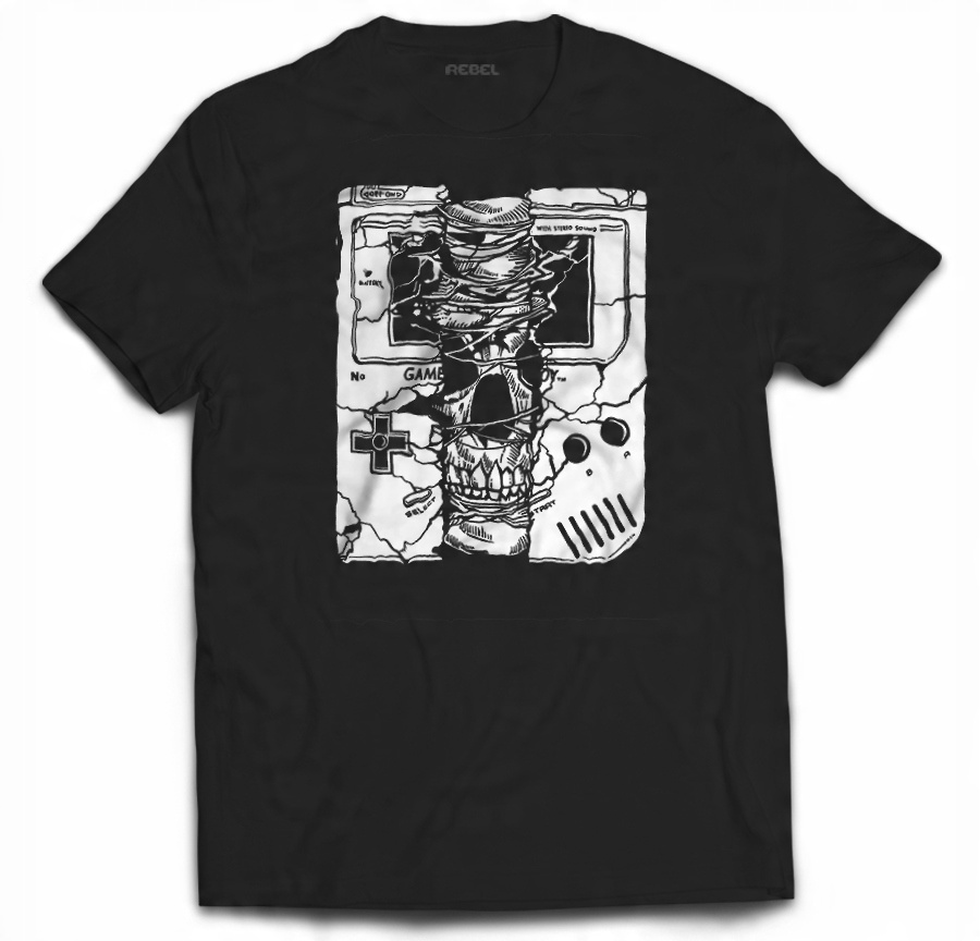 

Tshirt Arcade Gra Gaming Konsola Gameboy Skull 10L