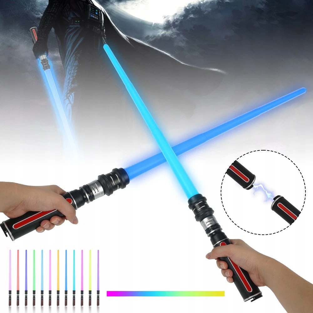 MIECZ ŚWIETLNY SKALOWALNY Z DŹWIĘK STAR WARS ZABAWKOWY 12 KOL METAL MIECZ