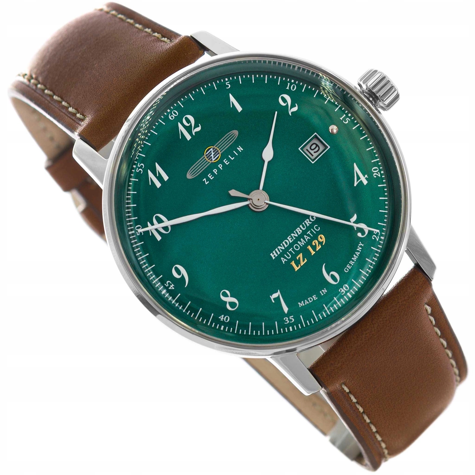 Pánské Hodinky Zeppelin 8056-4 LZ129 Hindenburg Hnědé S Automatickým Řemínkem