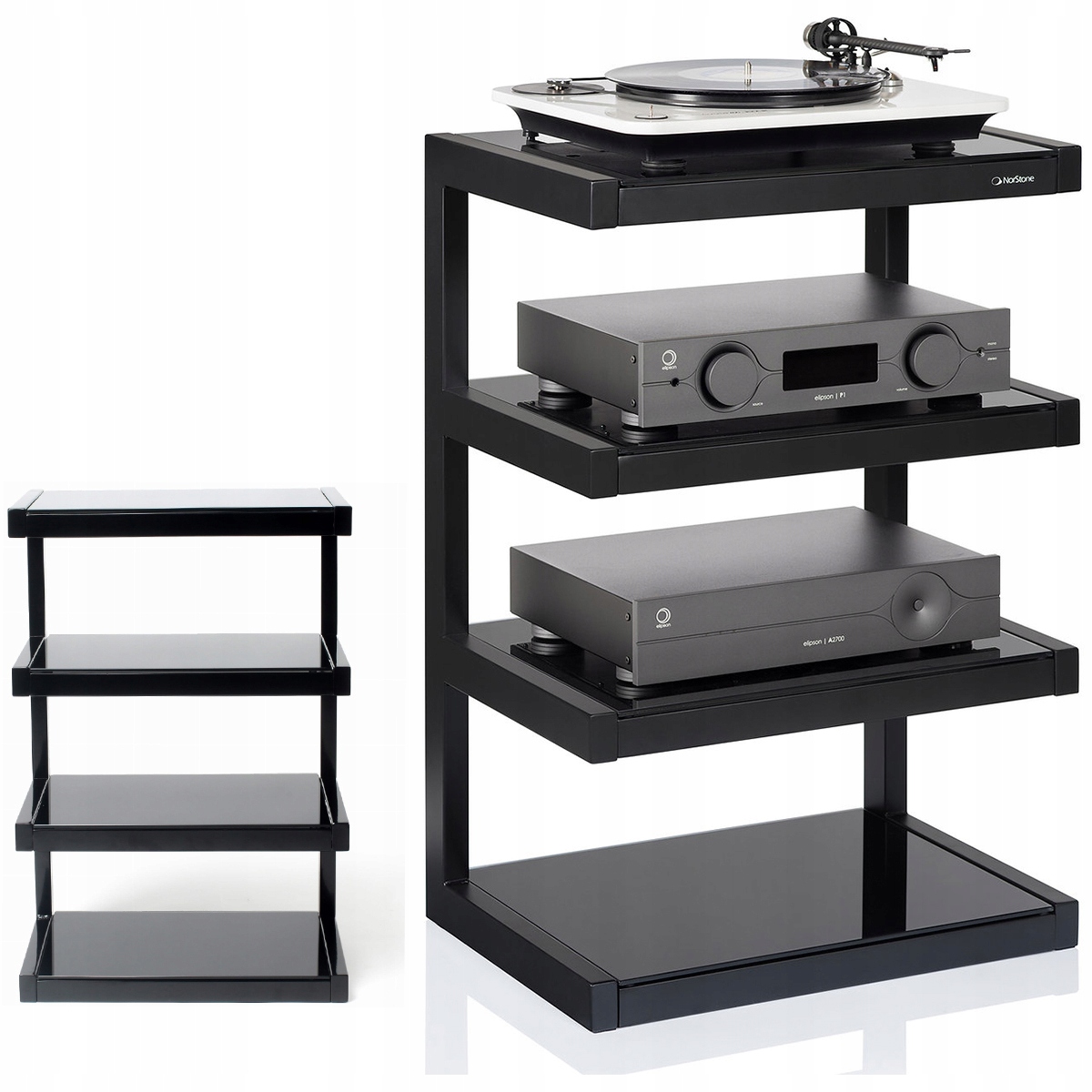 Norstone Esse Hifi Rtv Stolik Hi-Fi Audio 570 x 860 x 400 mm Black Satin