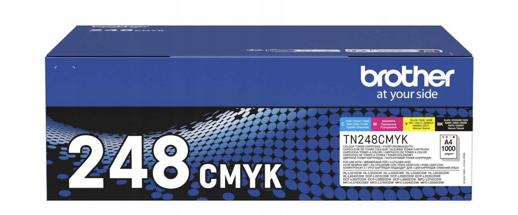 4x toner org. Brother TN-248 CMYK DCP-L3560CDW MFC-L3740CDW MFC-L8340CDW
