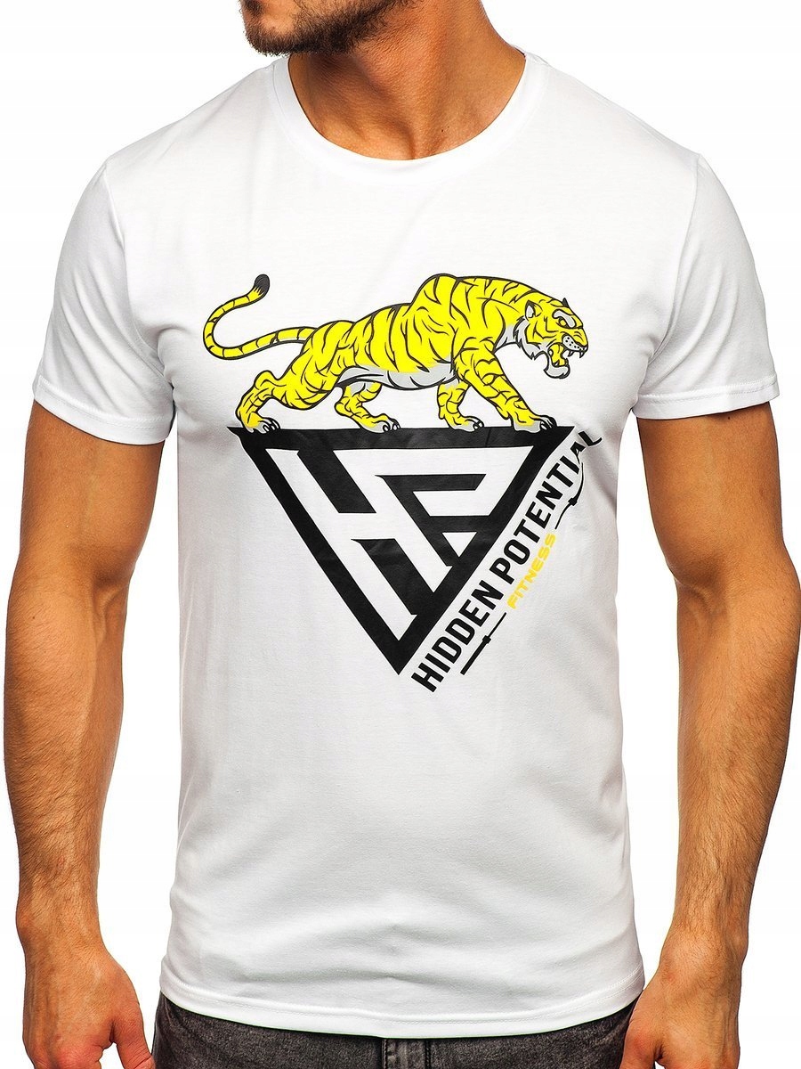

T-shirt Męski Z Nadrukiem Biały Y70013 Denley_l