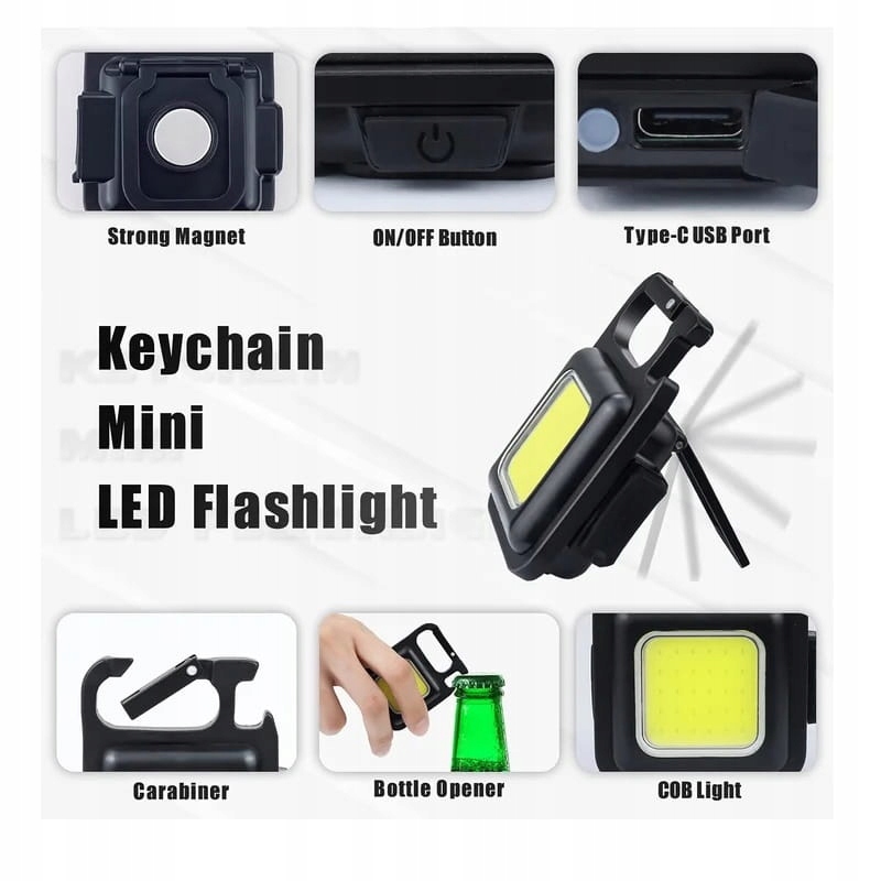 LATARKA LAMPKA LED 5W 6000K + PRZEWÓD DO ŁADOWANIA USB-C Marka inna marka