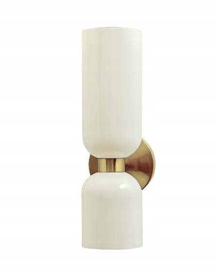 Hourglass kinkiet nowoczesny biały mosiądz