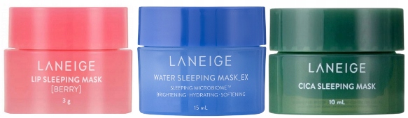 Laneige Lip Berry Ex 3g +Water Ex 15ml +Cica 10ml zestaw 3 x Sleeping Mask