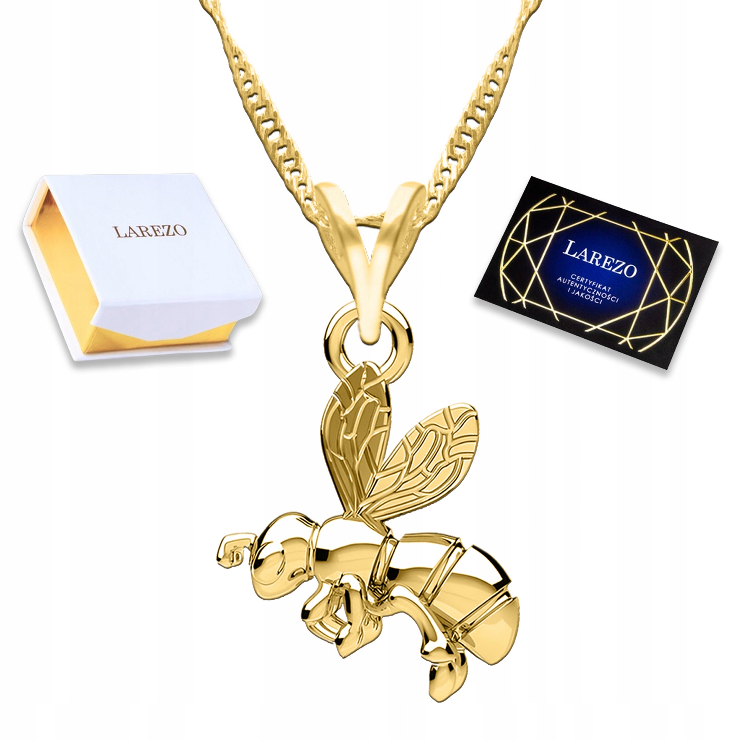 Zlatý náhrdelník s včelkou Včela Příroda Křídla Stříbro 925