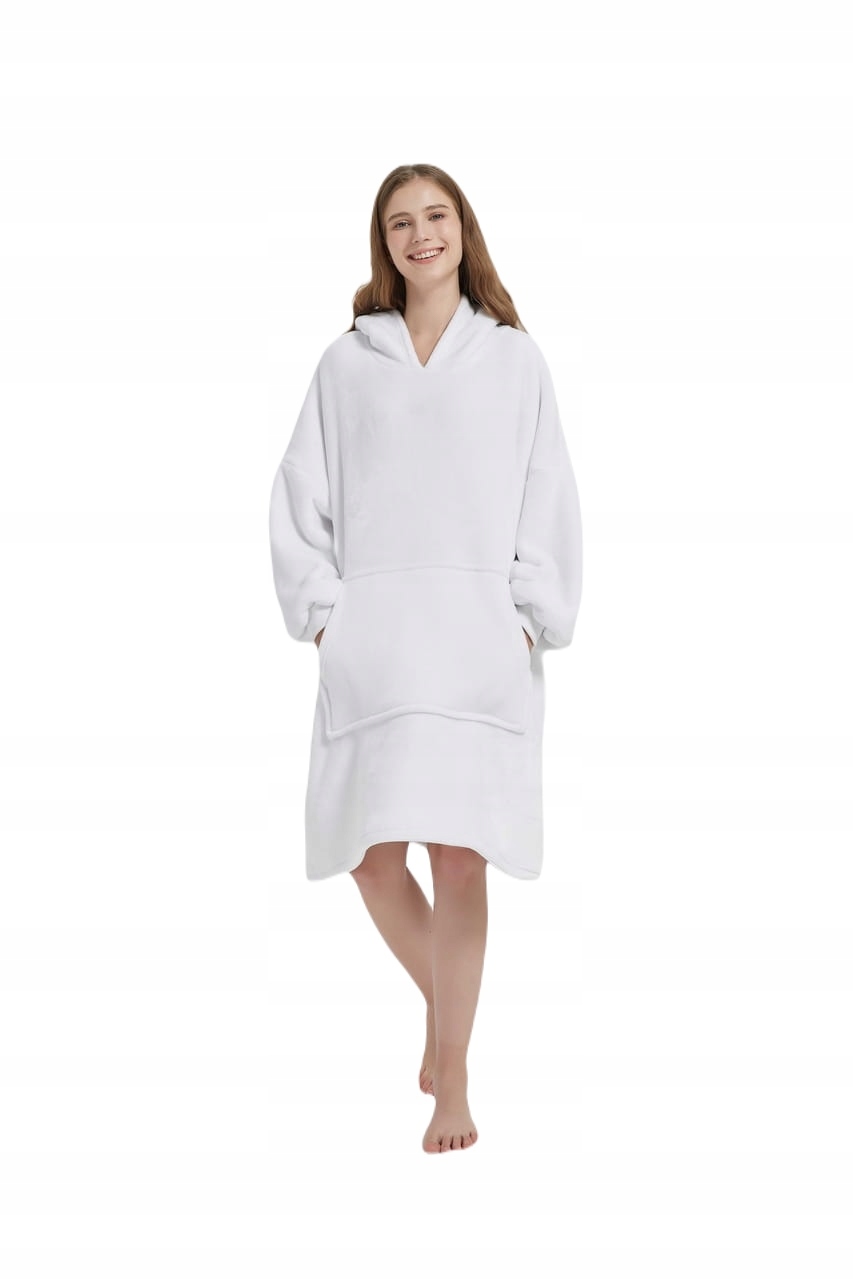 Mikinová Deka s kapucí Sherpa Hoodie bílá