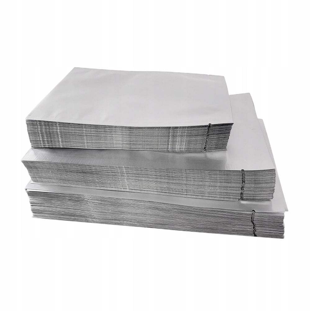 100 SZT. SREBRNE WORECZKI STRUNOWE ALUMINIOWE DO PRZECHOWYWANIA ŻYWNOŚCI