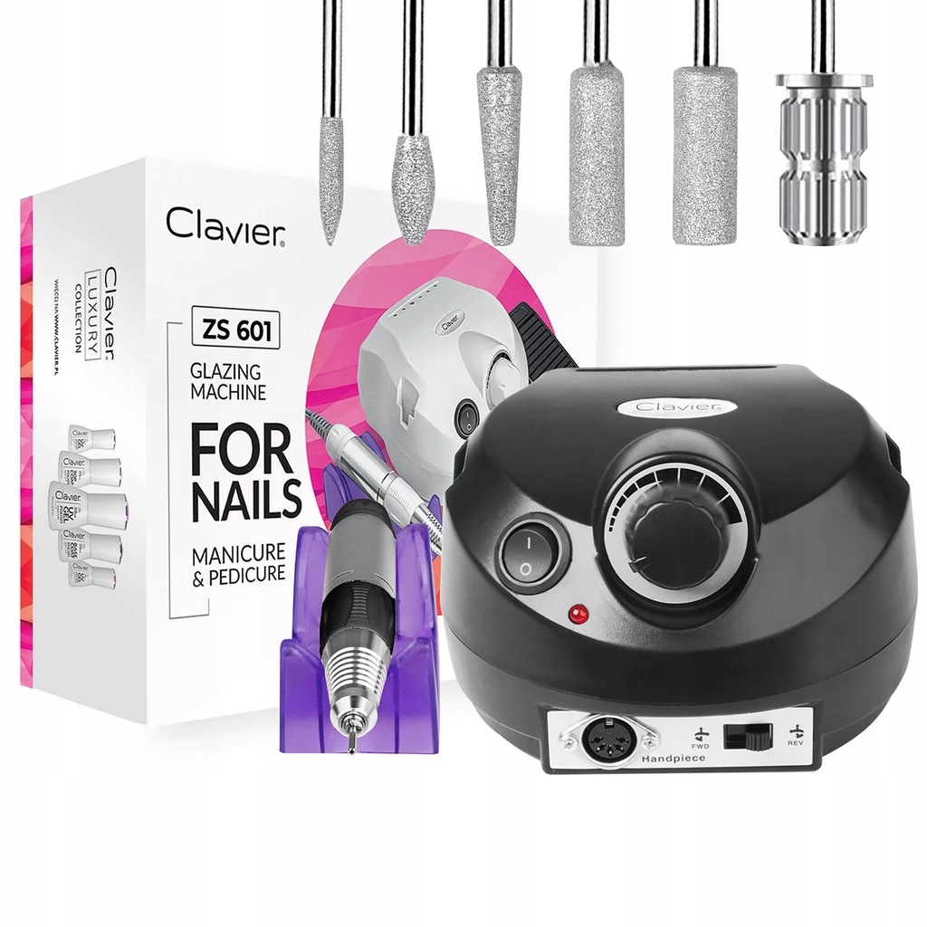 Frezarka do paznokci manicure pedicure Clavier 65W Zs 601 czarna