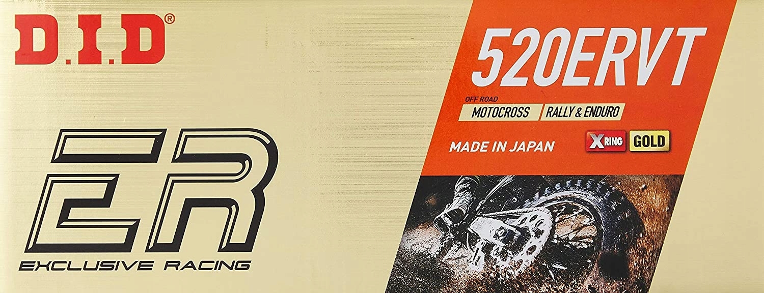DID 520ERVT-120 Hnacia Reťaz (120 Článkov) X-krúžok (zlatý) (otvorený Spona)