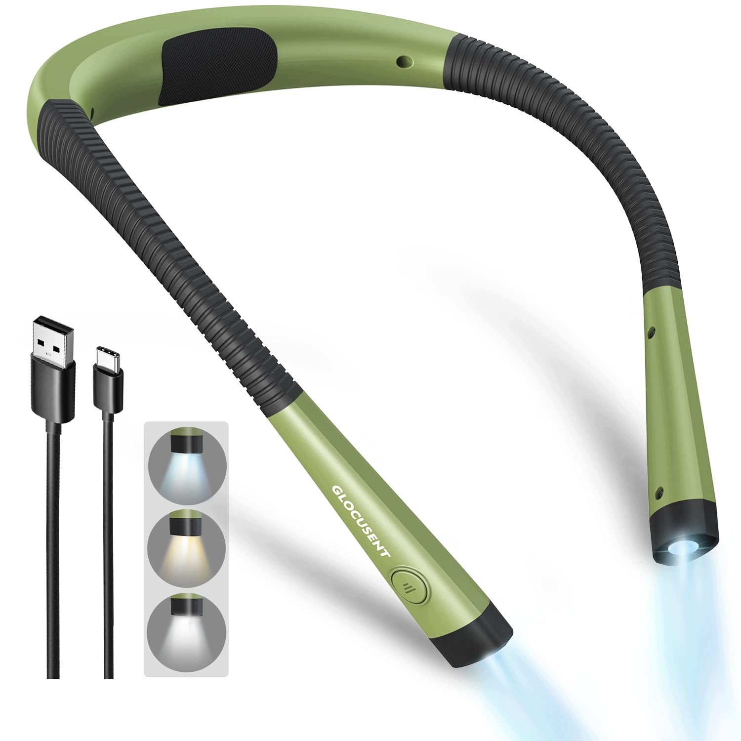 Led Lampička Na Čtení Na Krk 3 Barvy 6 Jasů Usb-c 80H