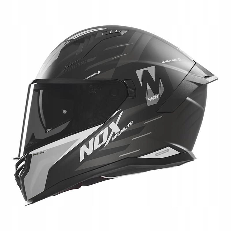 Nox Integrálna Prilba (full Face) S Blendou N401 Crower Farba Čierna/strieborná M