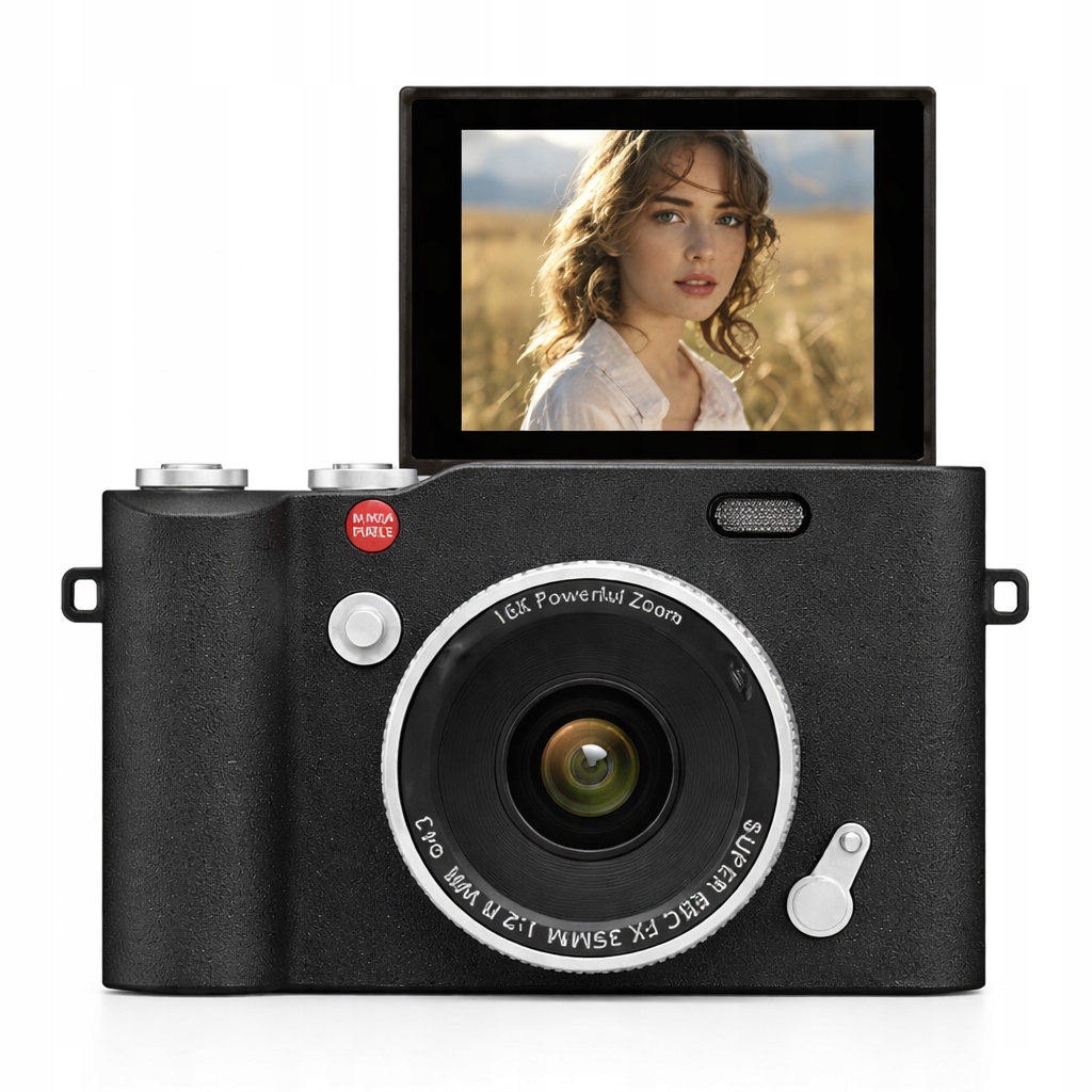 Digitální Fotoaparát 4K S Otočným Displejem Vlog, Kamera Hdd Pro Selfie, Kvalita
