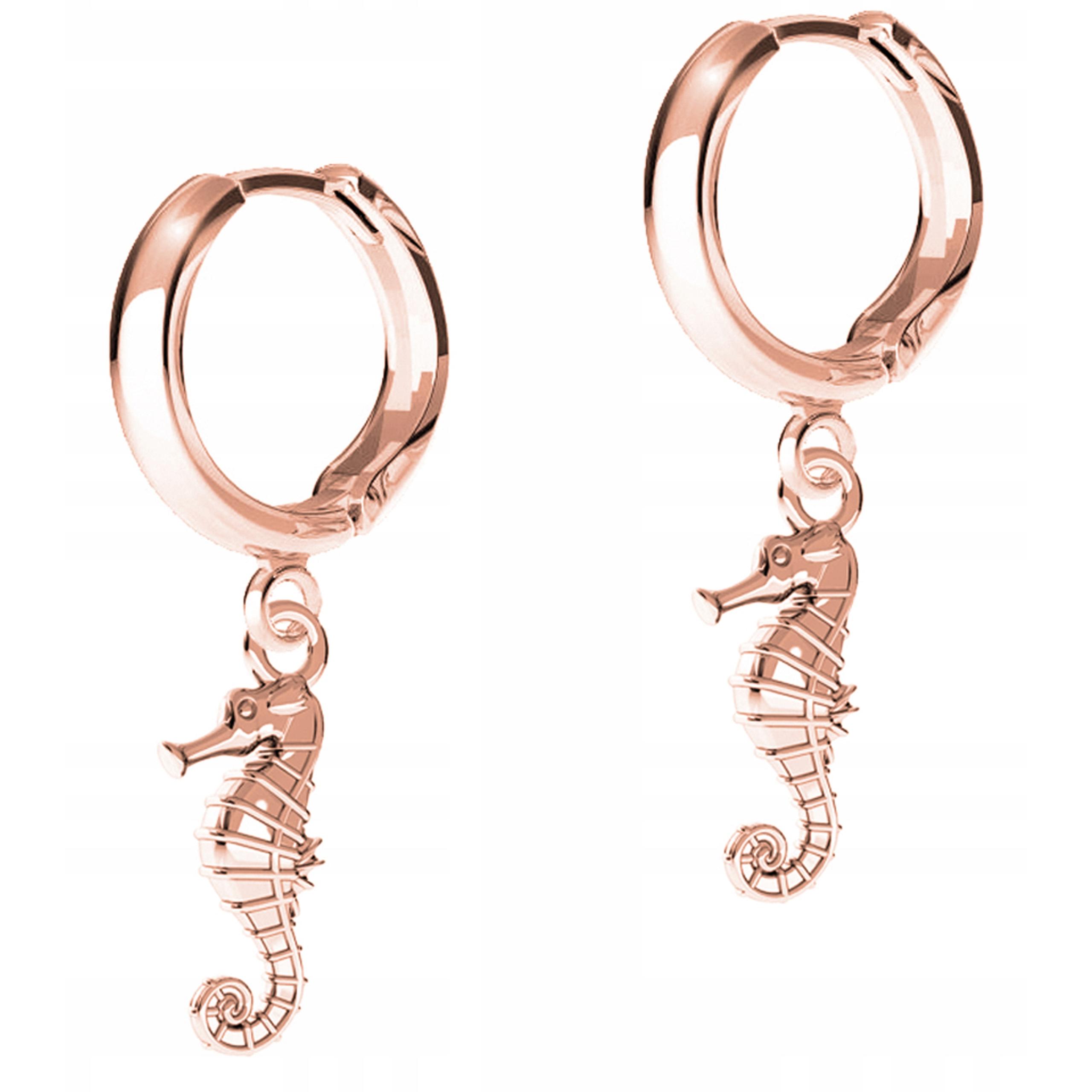 Náušnice Pozlacené s mořskými koníky Ryby Rybičky Mořské koníky Stříbro 925