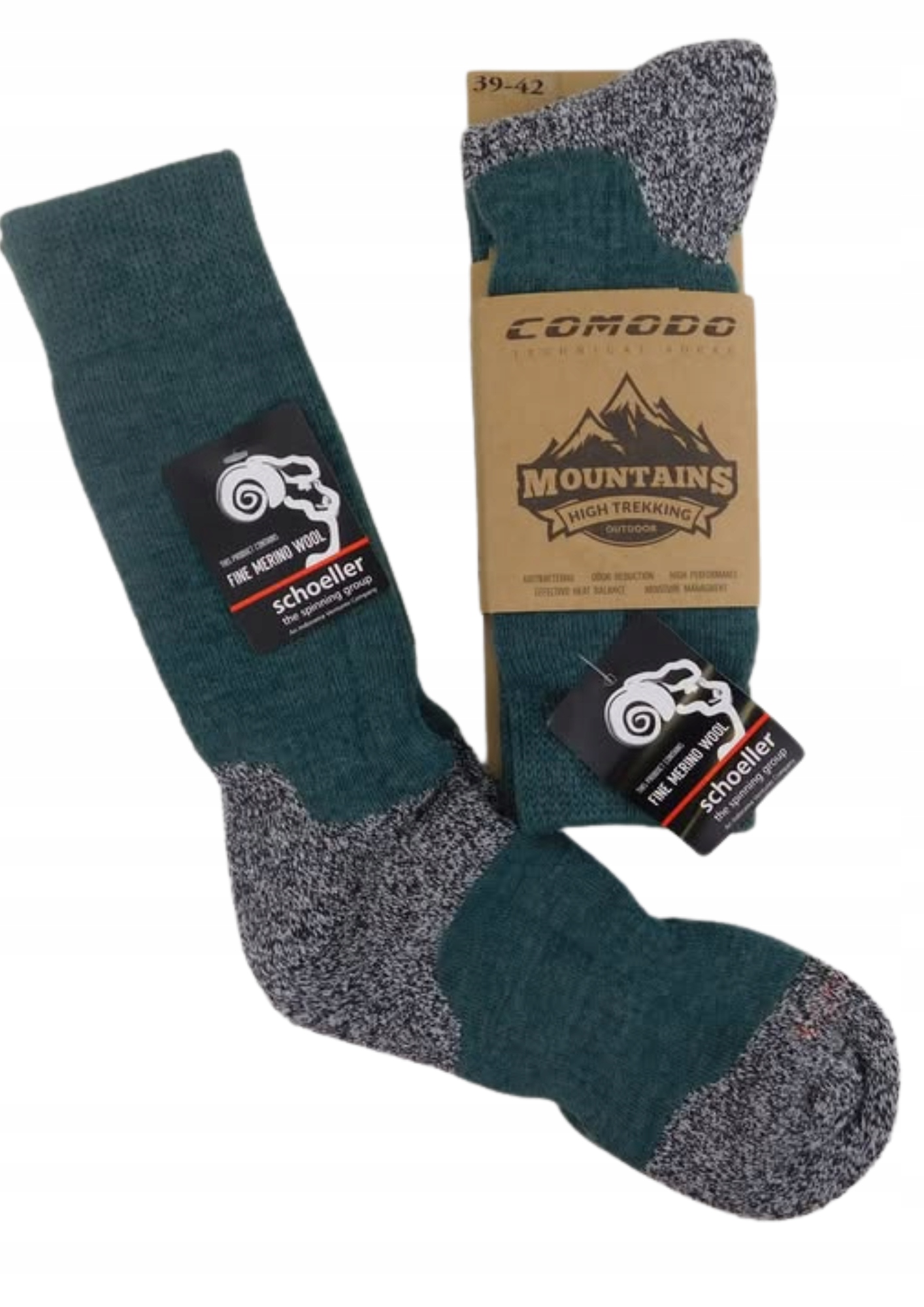Trekking skarpety TRE9 Wełna Merino 39-42 d.green
