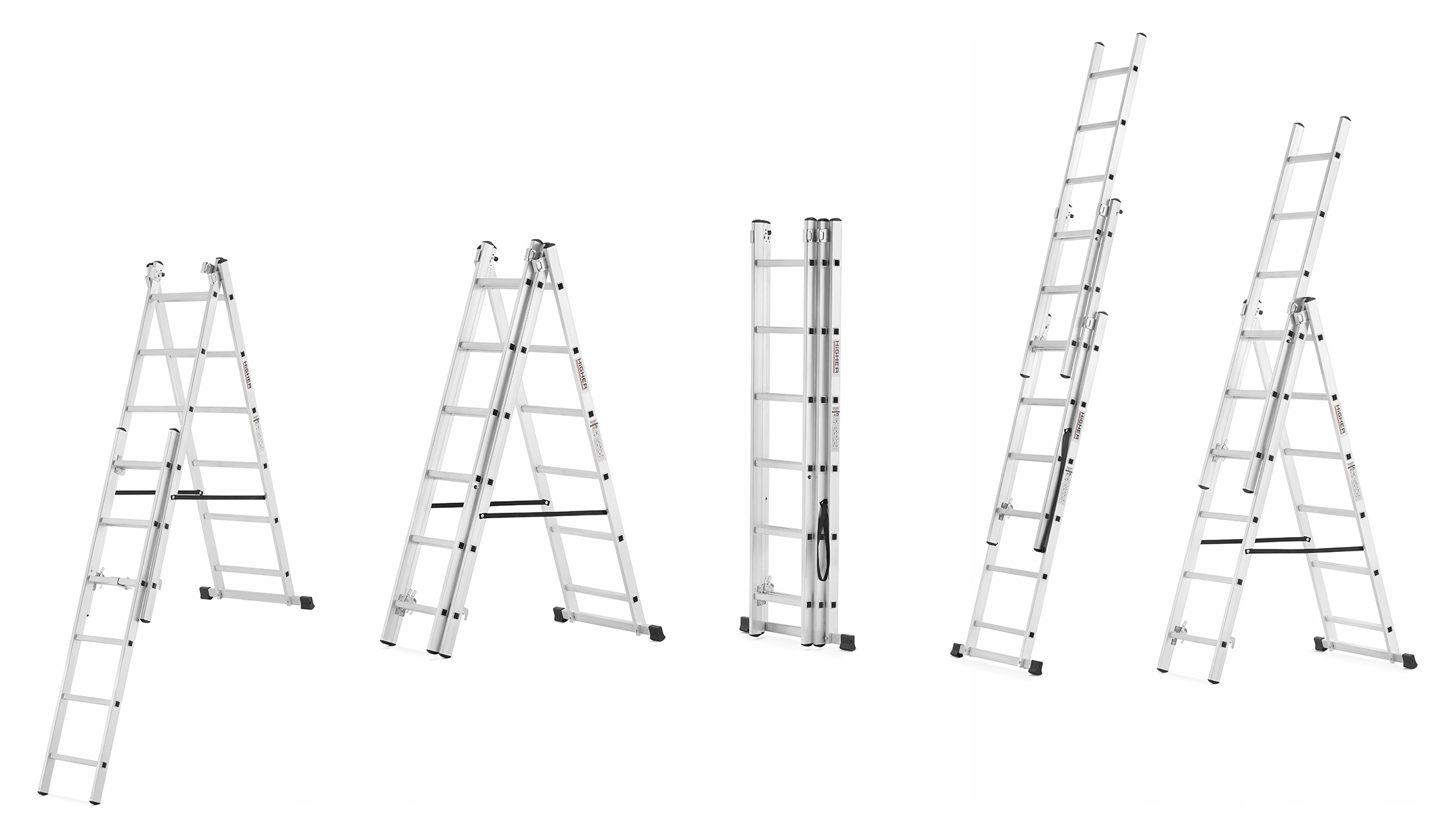 WIELOFUNKCYJNA DRABINA ALUMINIOWA 3.98M DWUSTRONNA Marka inna