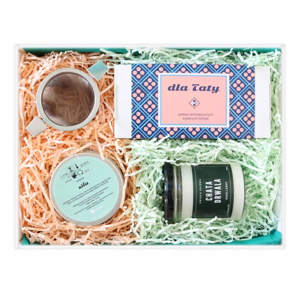 Levně Box Pro Tatínka s čajem mix chutí 20 sáčků a aromatickou sójovou svíčkou