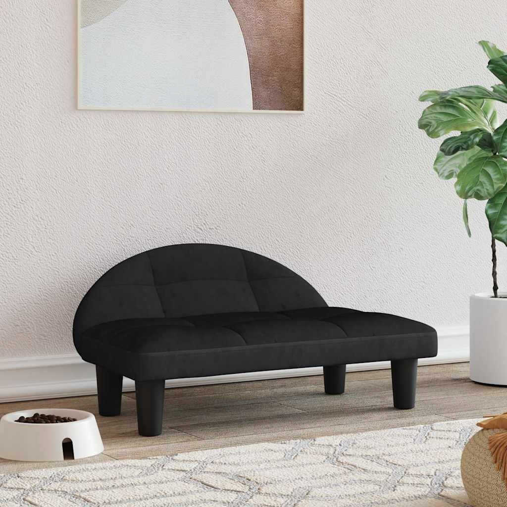 Levně Fionshop 262671558 Pelíšek pro psy černý 70 x 52 x 30 cm samet