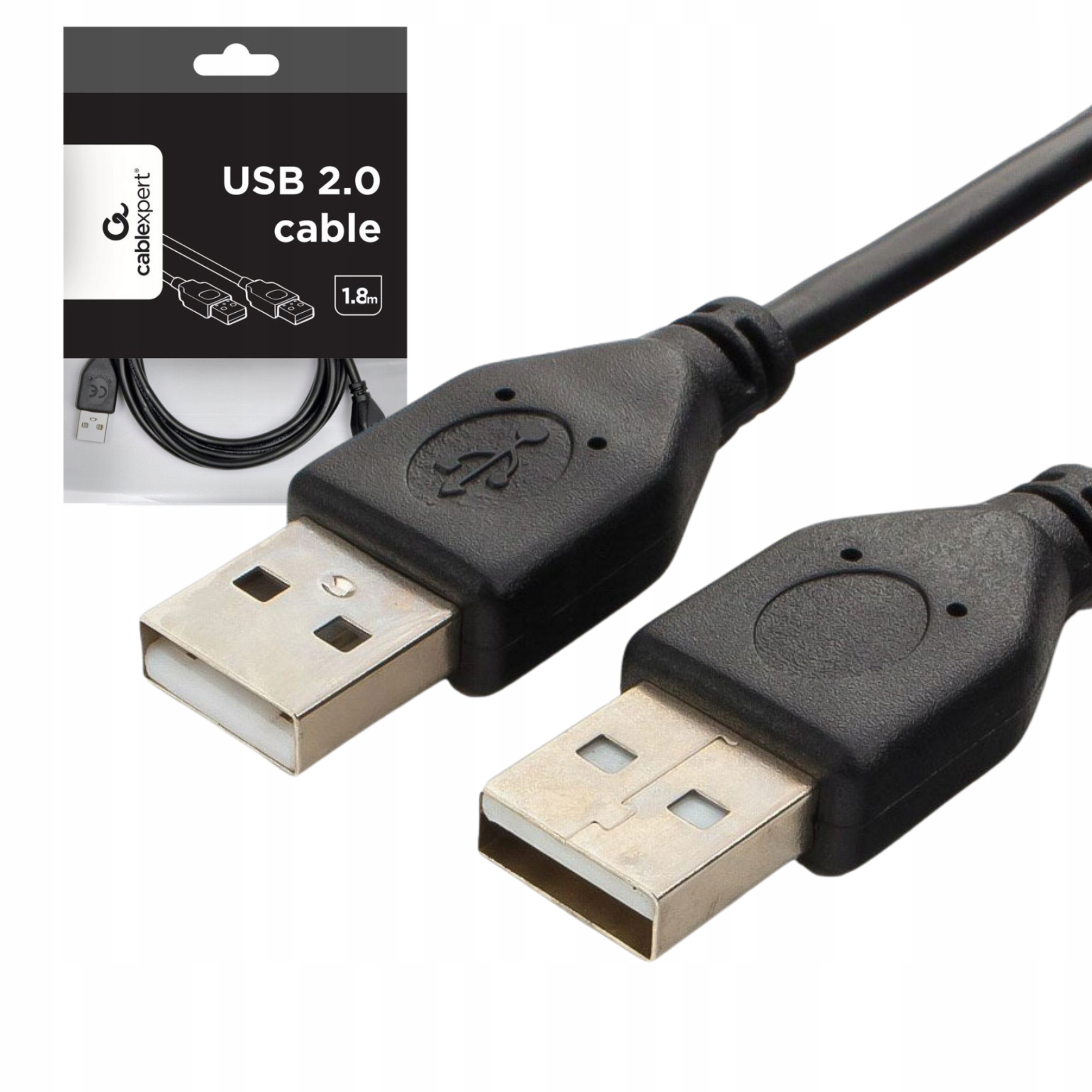 Kabel Usb Usb 2.0 Przewód Usb-a Transfer Danych 480 Mb/s 1,8m czarny