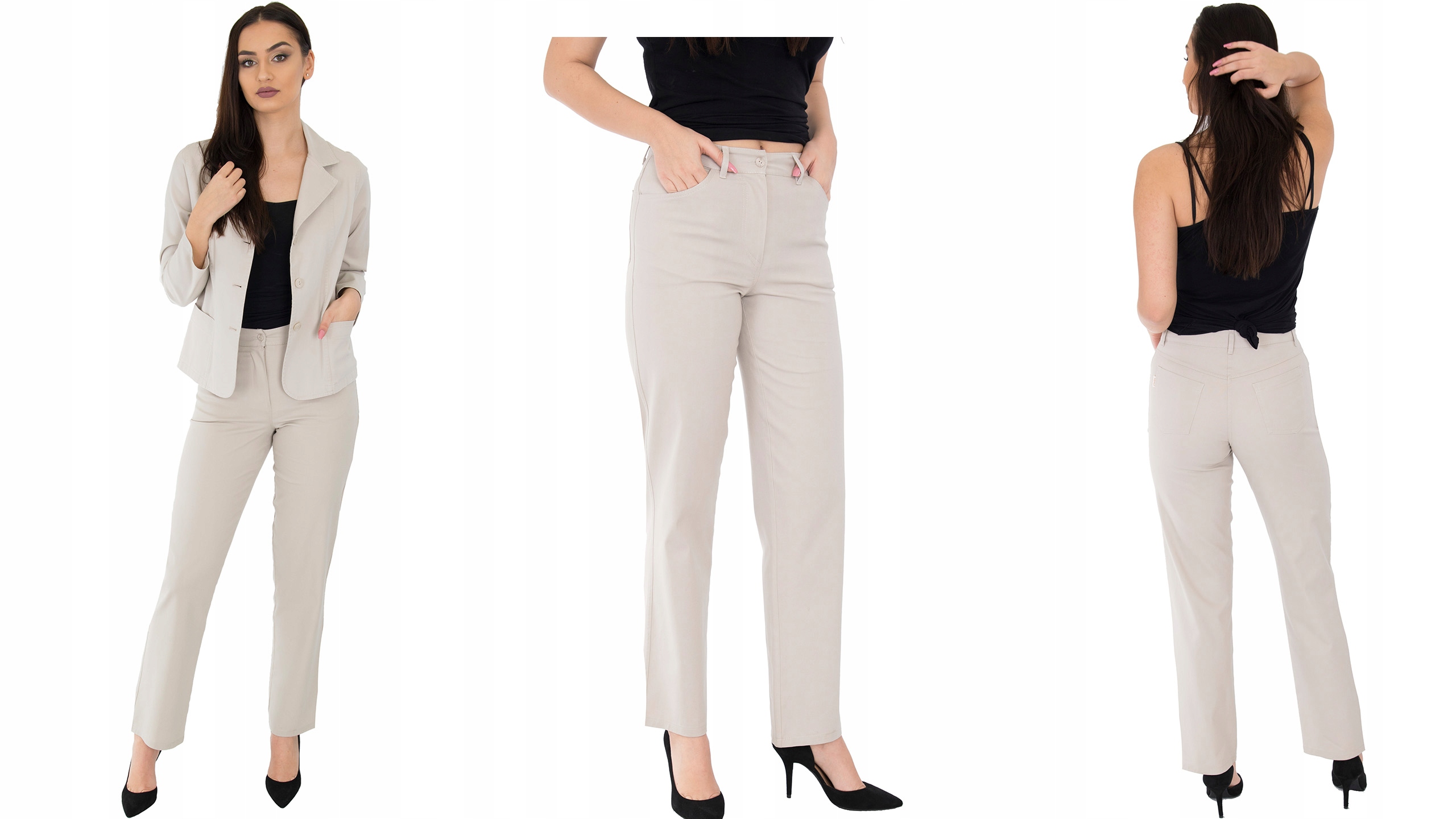 SPODNIE BAWEŁNA KLASYCZNE (38-54) KOLORY r.54 Długość nogawki długa