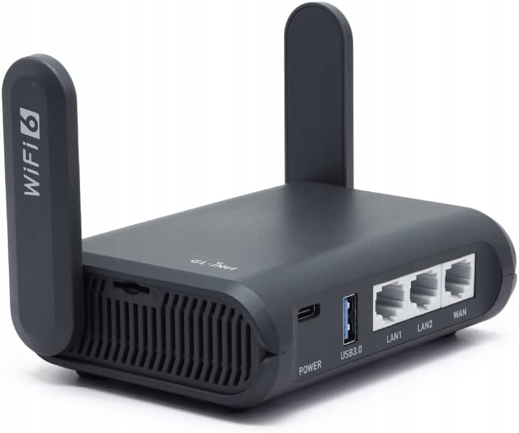 Router GL.iNet GL-AXT1800 1800 Mbit/s Wi-Fi 6 2,4/5 GHz RJ45 IPv6 czarny