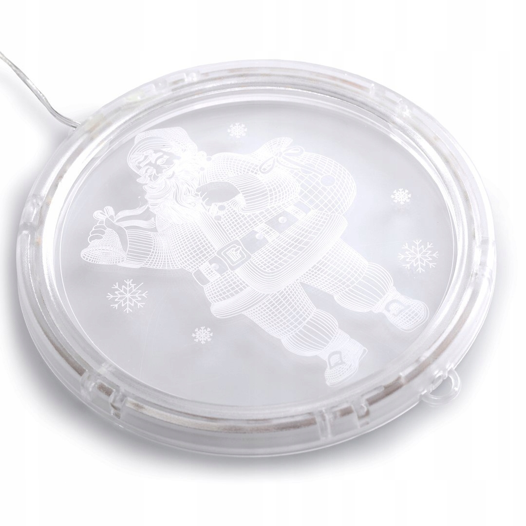 AmeliaHome Ozdoba świąteczna WITRAŻ LED MIKOŁAJ Szerokość produktu 1 cm