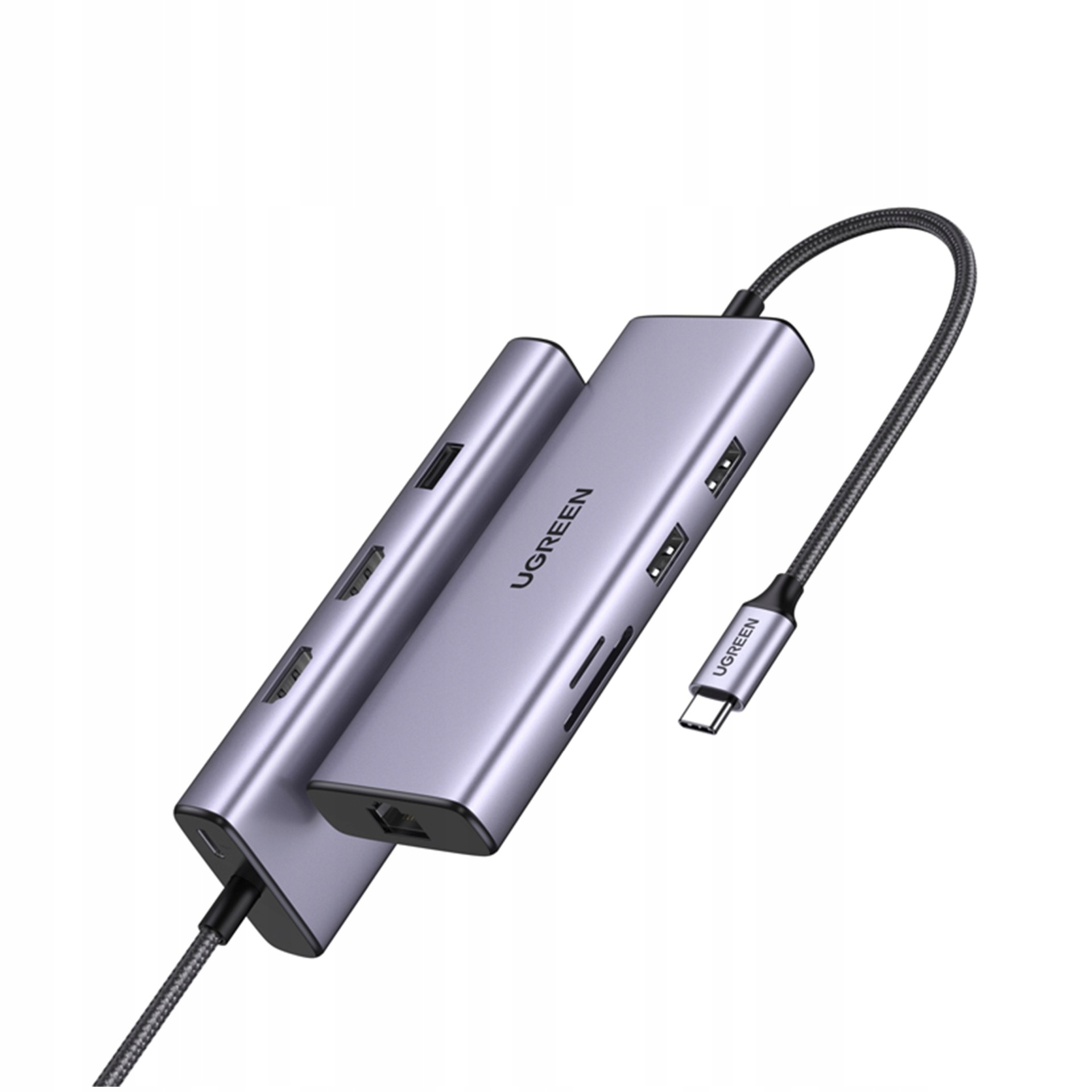 Ugreen Usb-c to2*USB3.0+USB2.0+2*HDMI+RJ45 Gigabit+SD&TF +pd port Converter