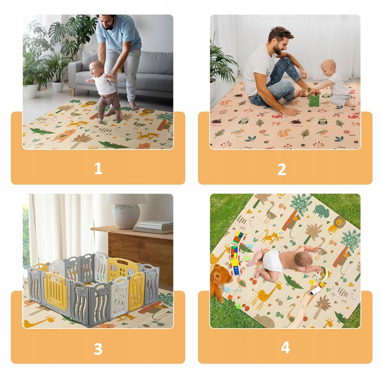 Mata edukacyjna piankowa dwustronna XPE 200x180cm Rodzaj dywaniki