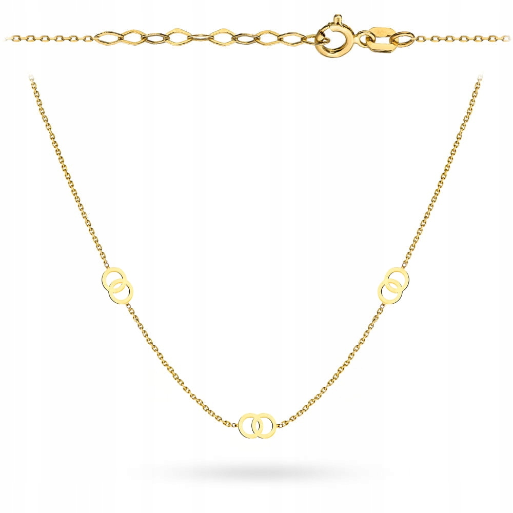 Náhrdelník zlatý 585 s dvěma propletenými Kroužky 0.83g klanovka Celebrita