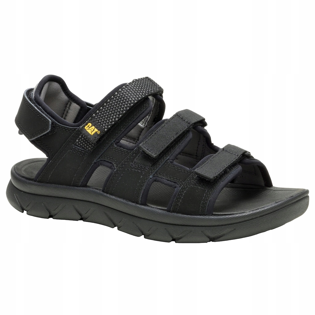 Kožené sportovní sandály na suchý zip Cat Footwear Cadent Black 42