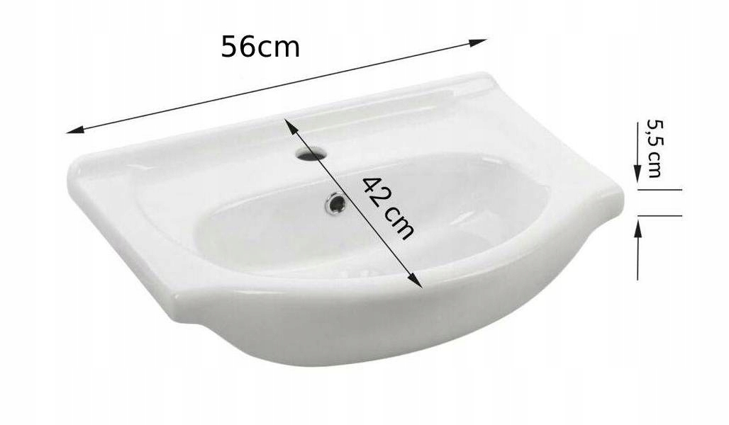 Szafka Greta wisząca biała z umywalką ceramiczną 55 cm Kod producenta Roberto