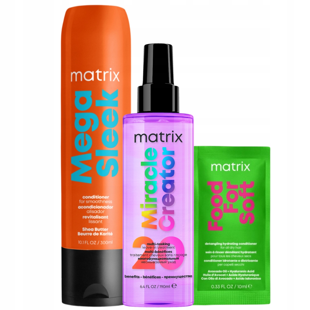 Matrix Sleek Odżywka do włosów, Miracle Creator Spray ochronny Zestaw