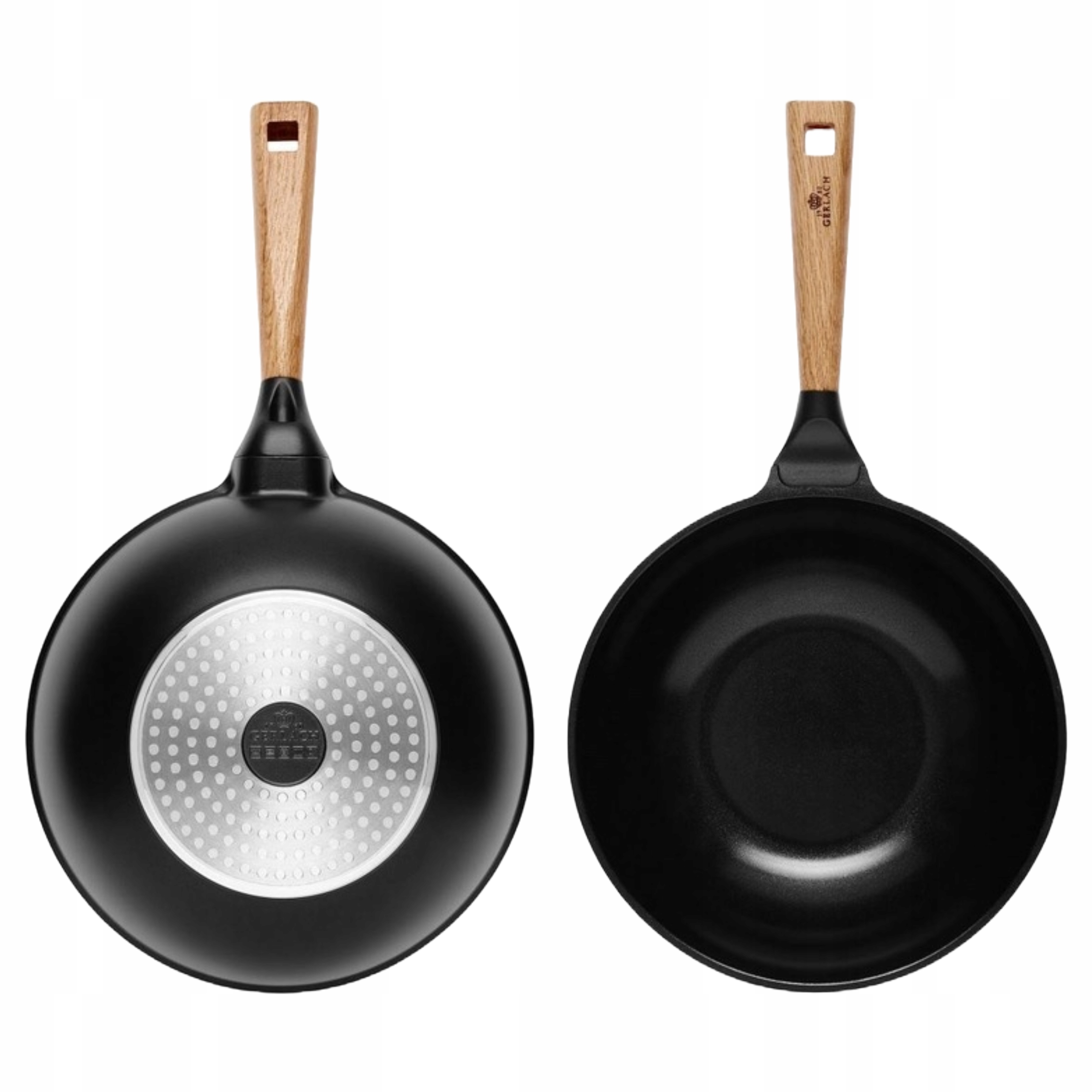 WOK PATELNIA PATELNIA WOK GERLACH 28 CM NATURE CZARNA CERAMIKA EKOLOGICZNA