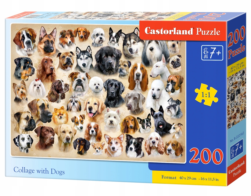 

Puzzle 200 el. B-222162 Collage with Dogs