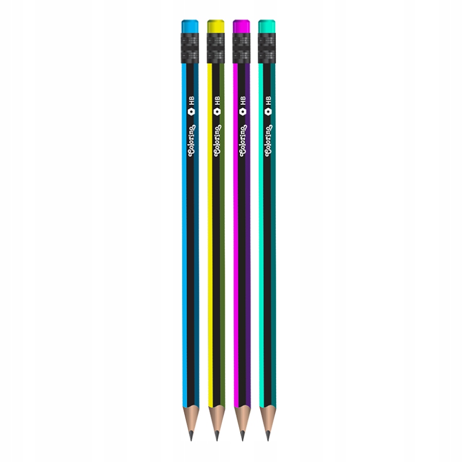 COLORINO OŁÓWEK HEKSAGONALNY Z GUMKĄ student 39958 Twardość HB