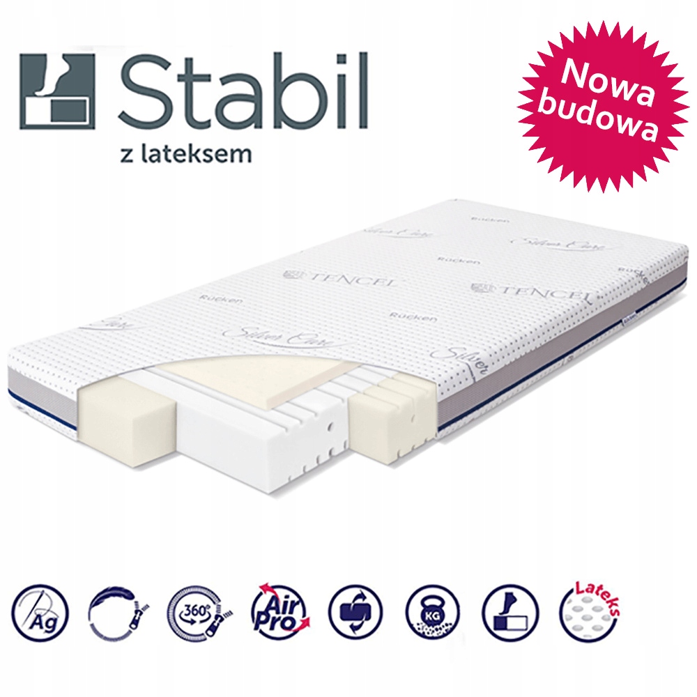 

Rucken Stabil, materac pianka-lateks, 120x60cm