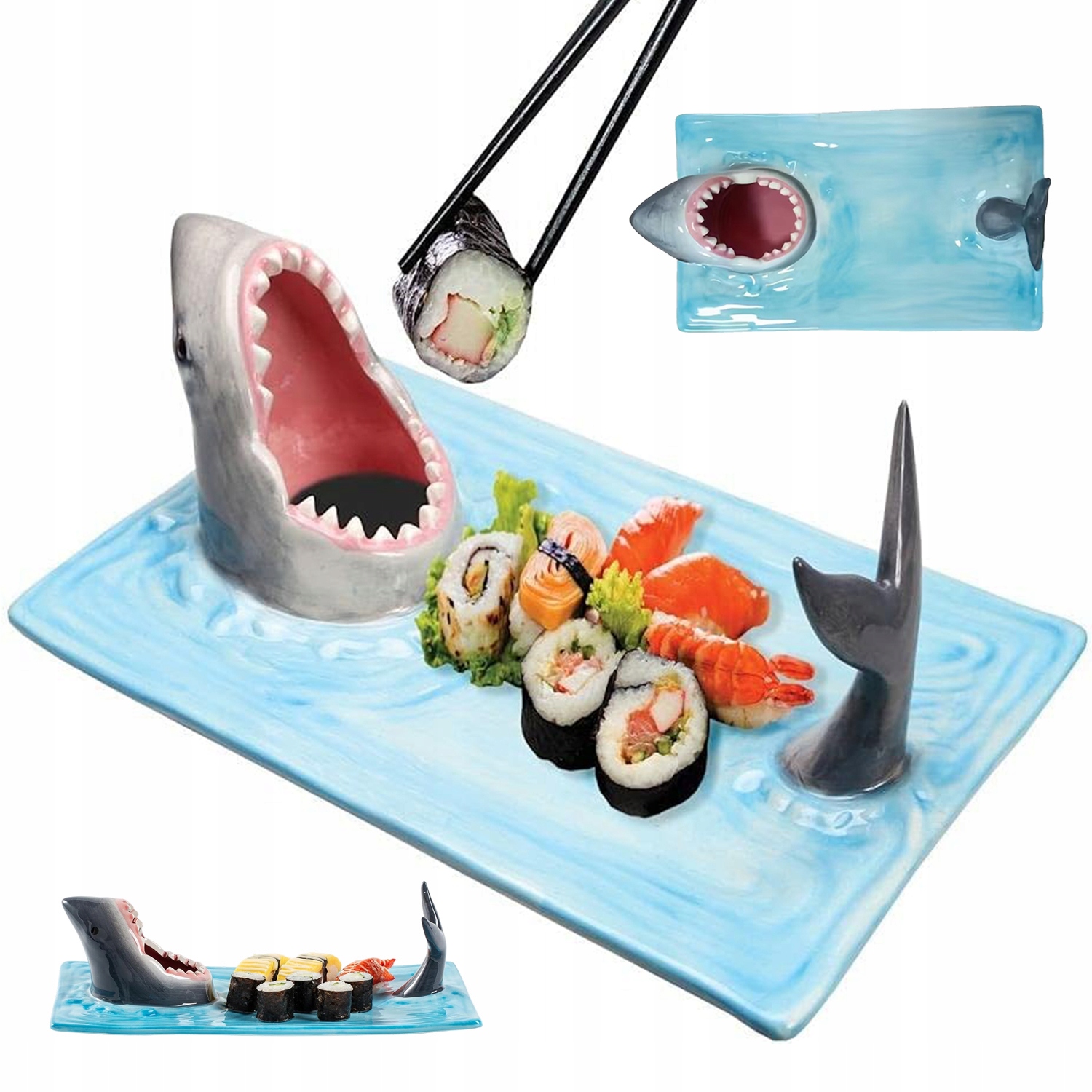 Keramický Žraločí Talíř Na Sushi Vysoké Kvality, Odolný, Elegantní Tvar