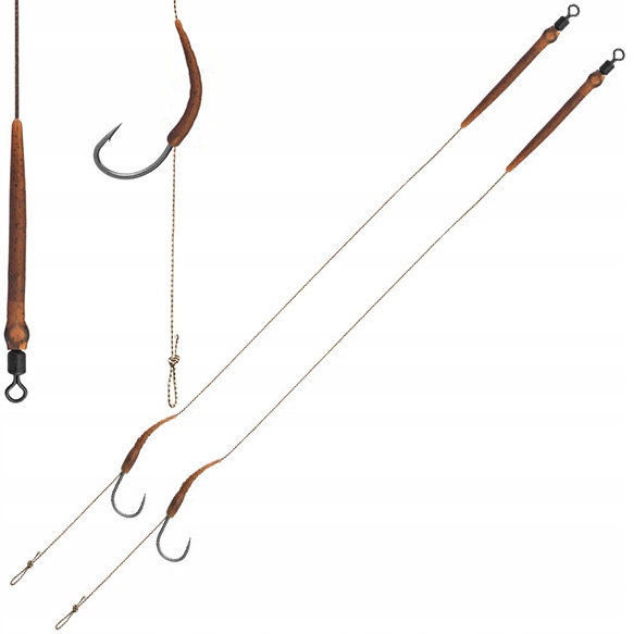 Przypony włosowe Delphin The End Boilie rig 2szt 20cm 25lbs #4
